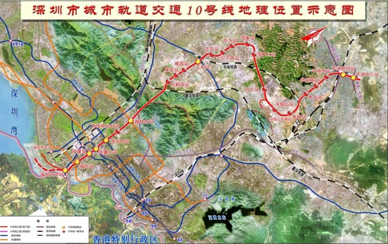 深圳地铁10号线线路图
