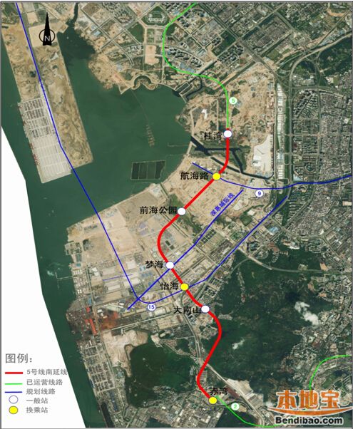 深圳地铁5号线二期工程站点+线路图