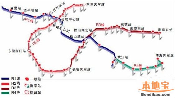 东莞地铁线路图   2030年将有4条