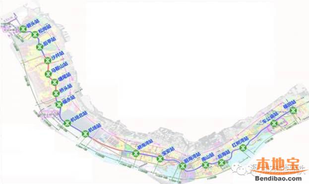 深圳地铁11号线线路图高清 18个站点出入口指