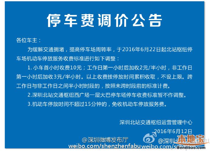 深圳北站停车费标准调整 节假日停一天148元