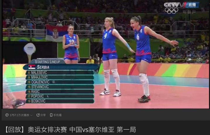 中国女排VS塞尔维亚决赛视频录像回放 - 深圳