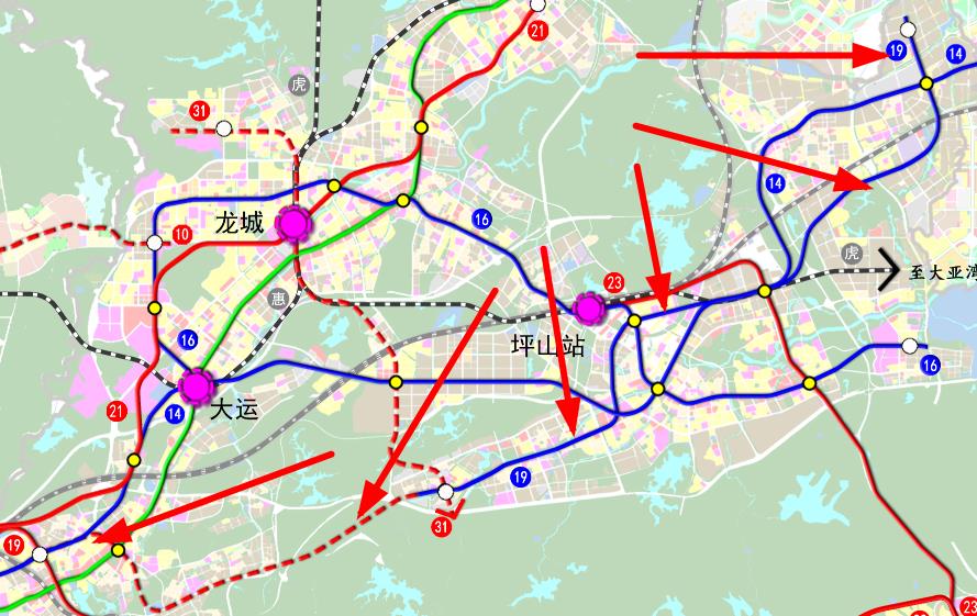 深圳地铁19号线(坪山线)线路图