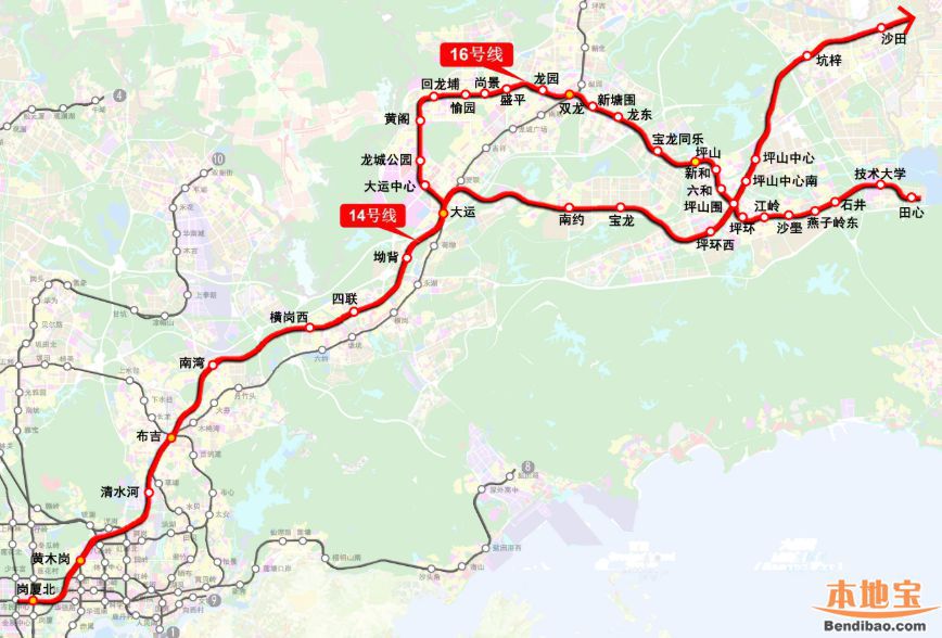 2018深圳地铁14号线线路图 附旧版对比图