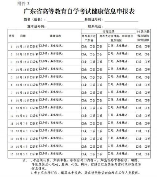 2020年10月深圳市自学考试温馨提示 必须注册粤康码