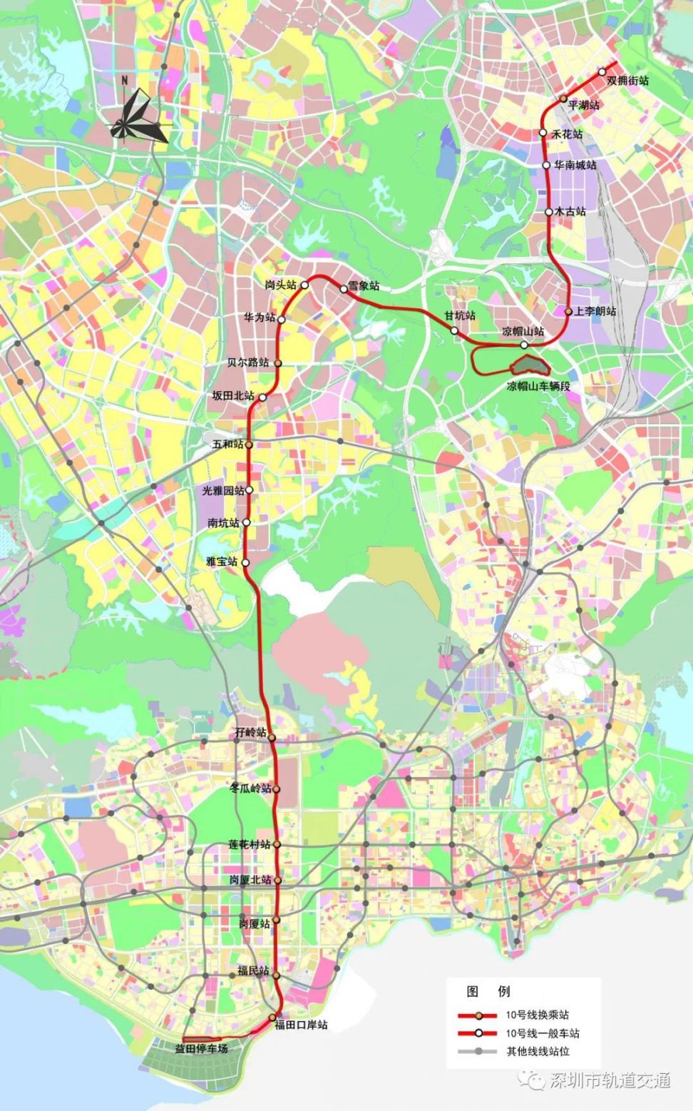 深圳地铁10号线华南城站位置及出入口分布情况