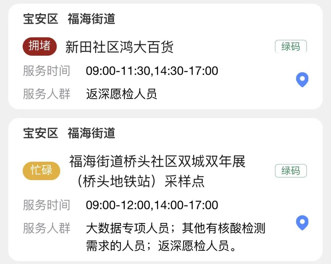 深圳宝安区2月28日开设85个核酸检测采样点