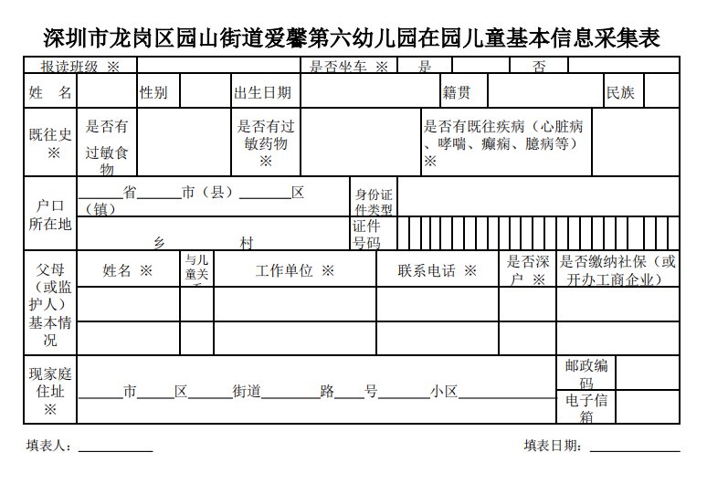 龙岗区爱馨第六幼儿园2021年秋季招生简章