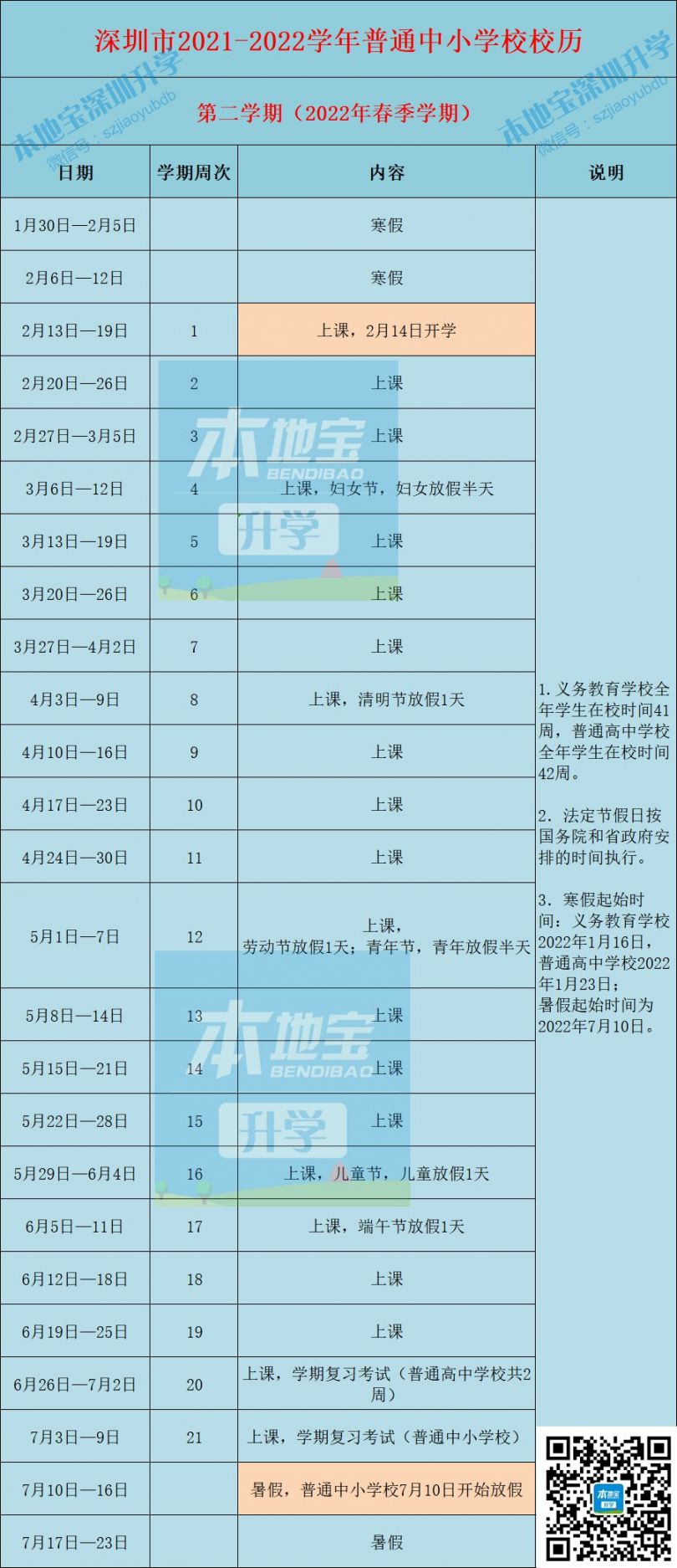 20212022年深圳中小学校历出炉放假开学时间都有了