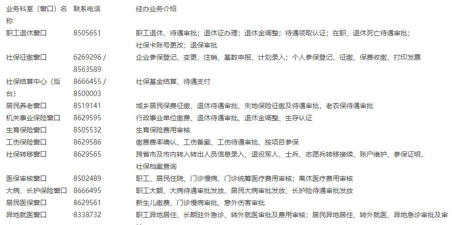 泰山区社会保险业务经办咨询电话