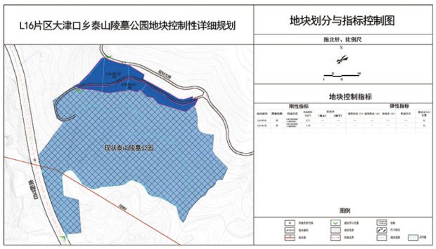 泰安L16片区大津口乡泰山陵墓公园最新规划公示