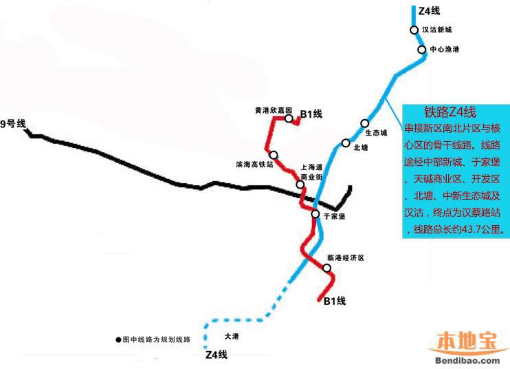 天津地铁z4线线路图