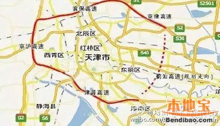 蓟汕高速组成天津五环