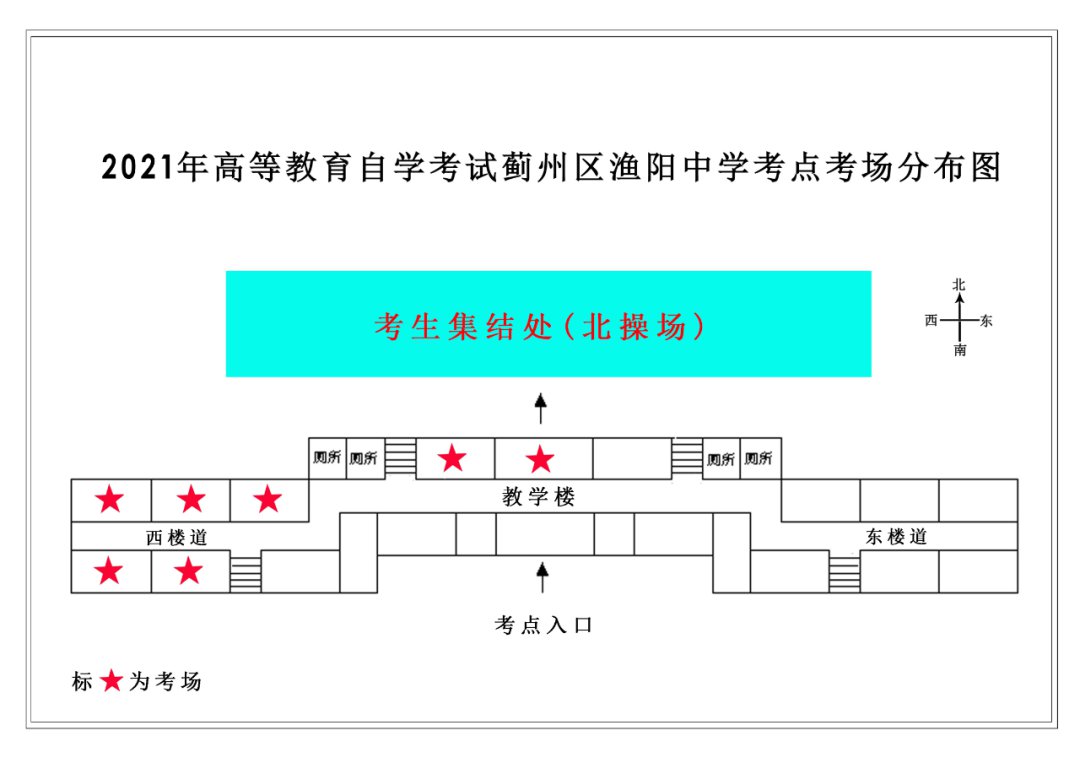 2021天津蓟州区自学考试考点+考场图（高清版）