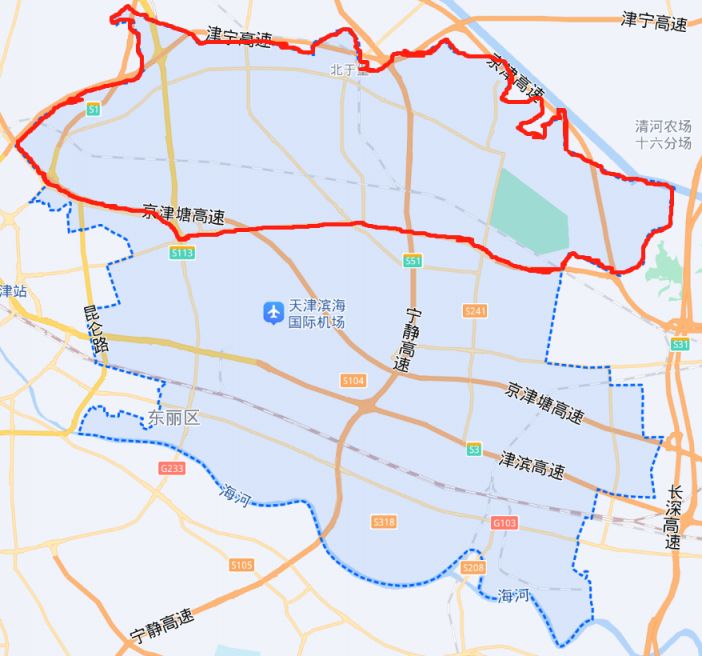 天津东丽区参照防范区地图附交通管制车辆