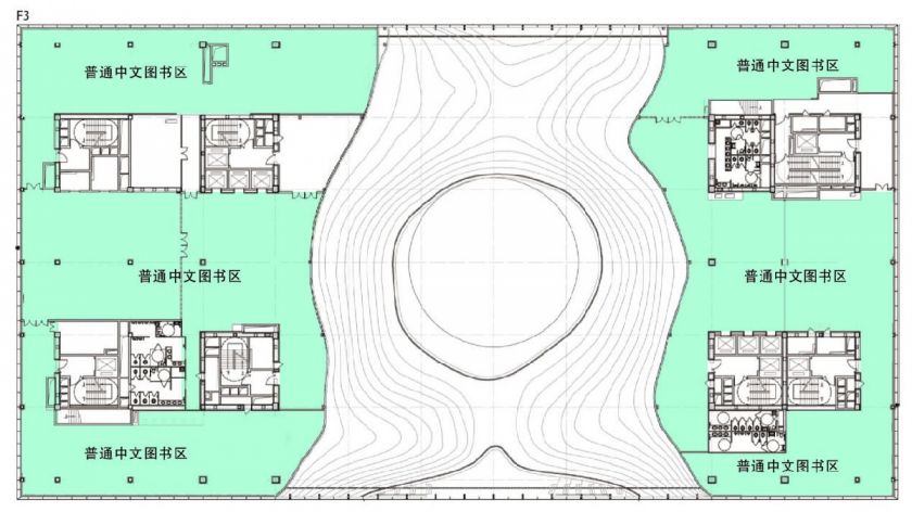 天津滨海图书馆三层分布图