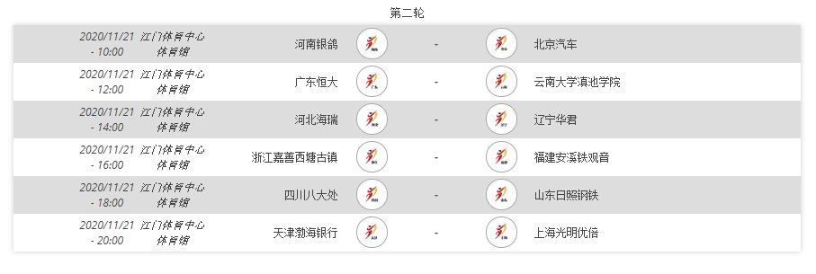 2020-2021中国女排超级联赛第二阶段比赛赛程表