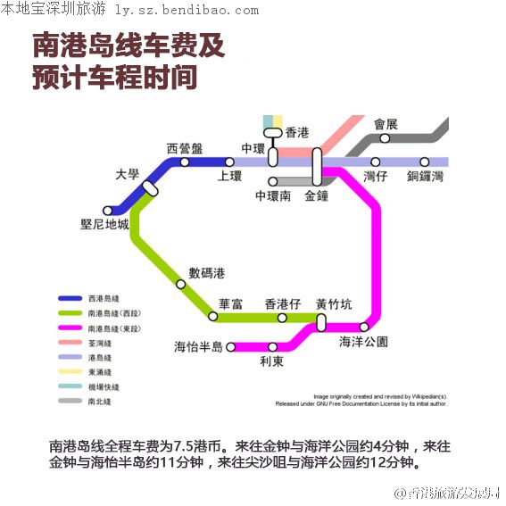 香港南港岛线地图、站点及沿线景点介绍