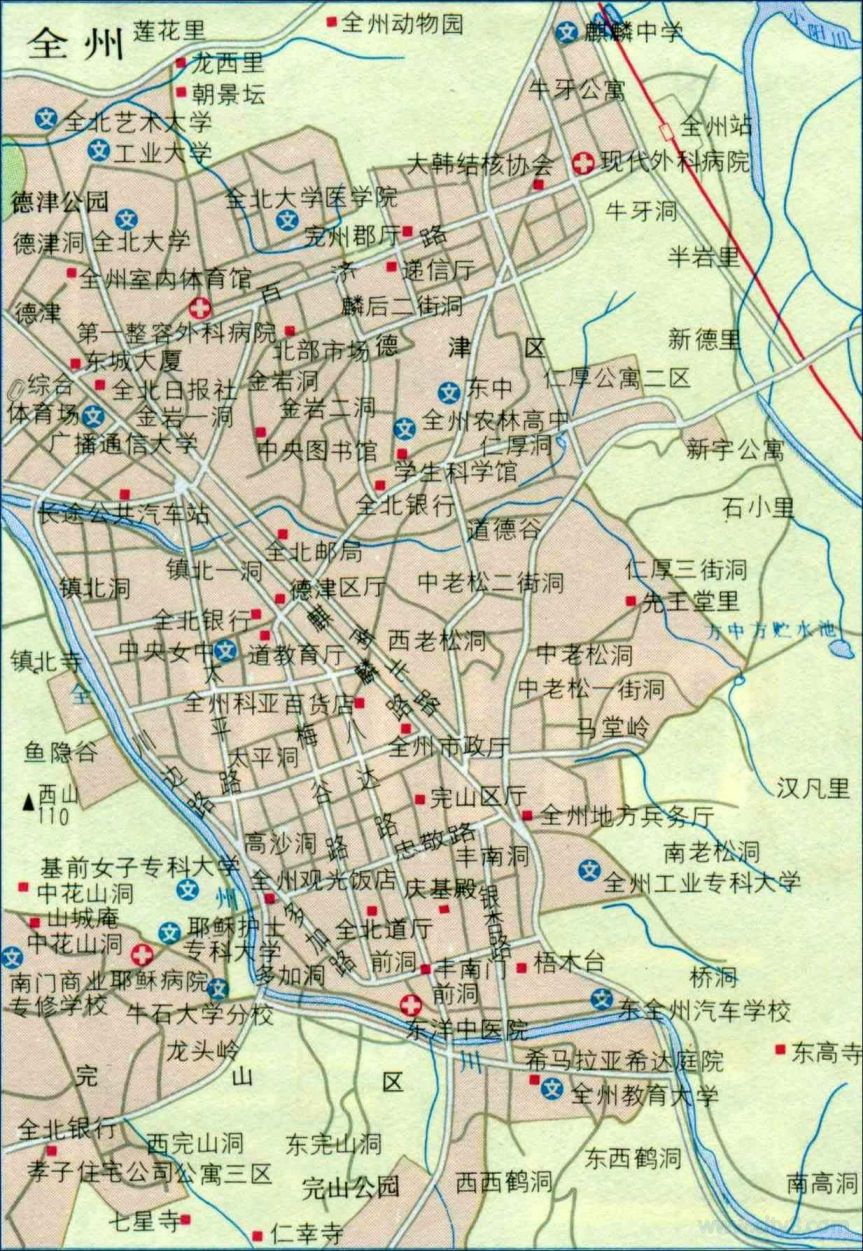 韩国全州地图高清中文版