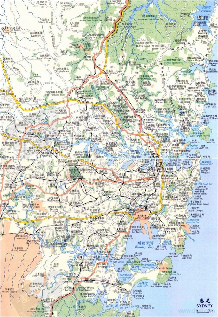 悉尼地图中文版高清版大地图(点击查看大图)   悉尼(sydney),繁体
