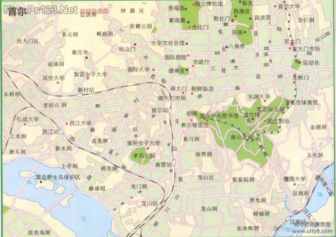 韩国首尔高清地图中文版