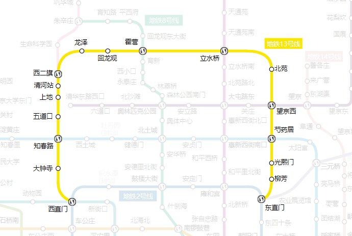 北京地铁13号线线路图运营时间