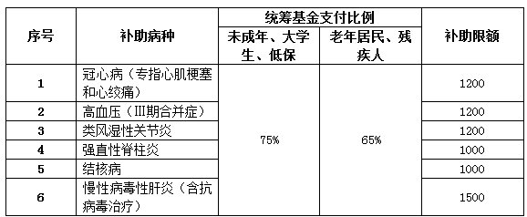 大连慢病补助标准