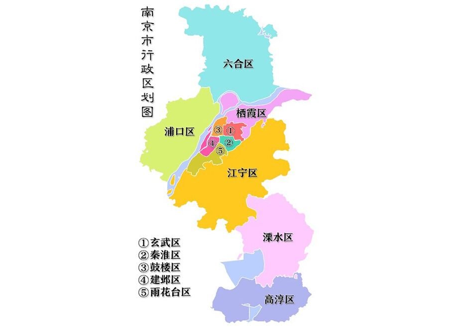 南京市行政区划图:江北新区.