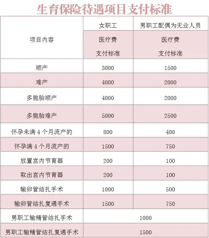 南宁生育医疗费用支付标准是多少