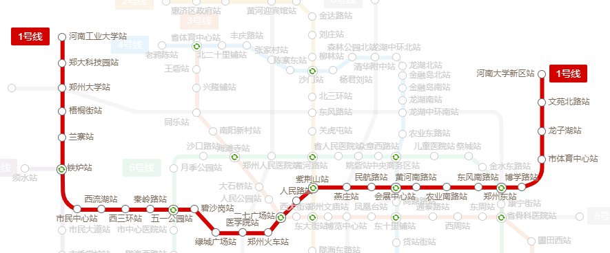 郑州地铁1号线线路图 运营时间表