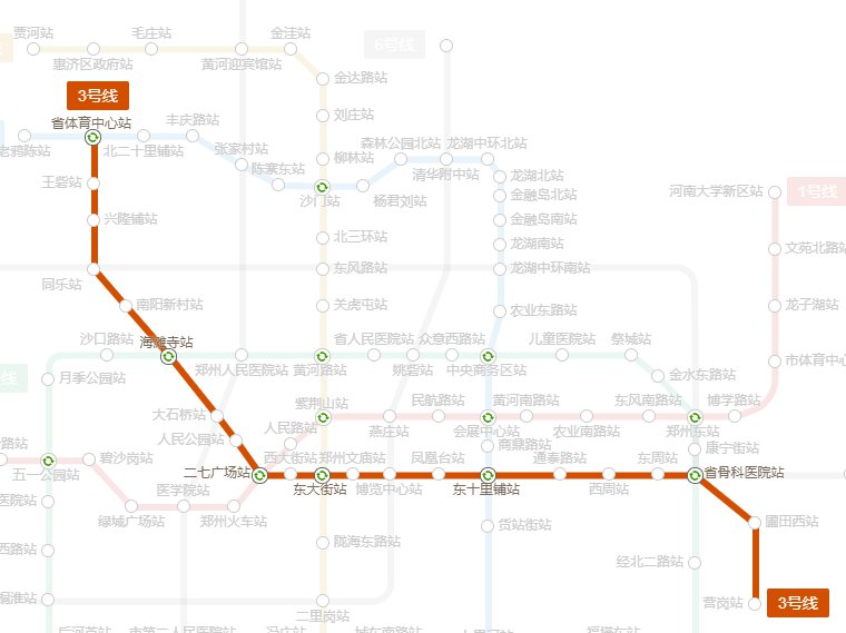 郑州地铁3号线线路图运营时间表