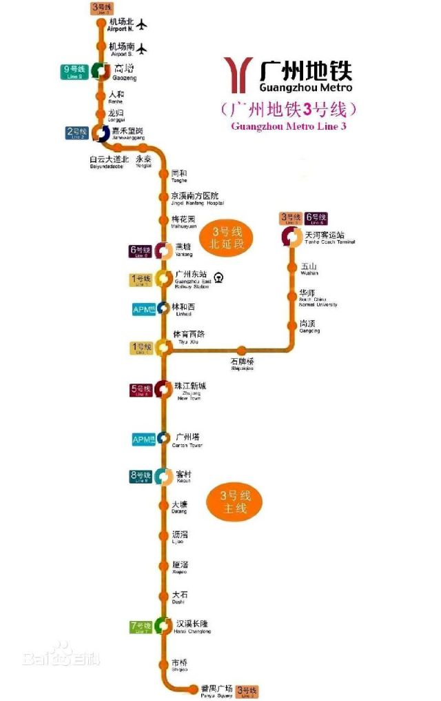广州地铁3号线番禺广场到机场南多长时间？