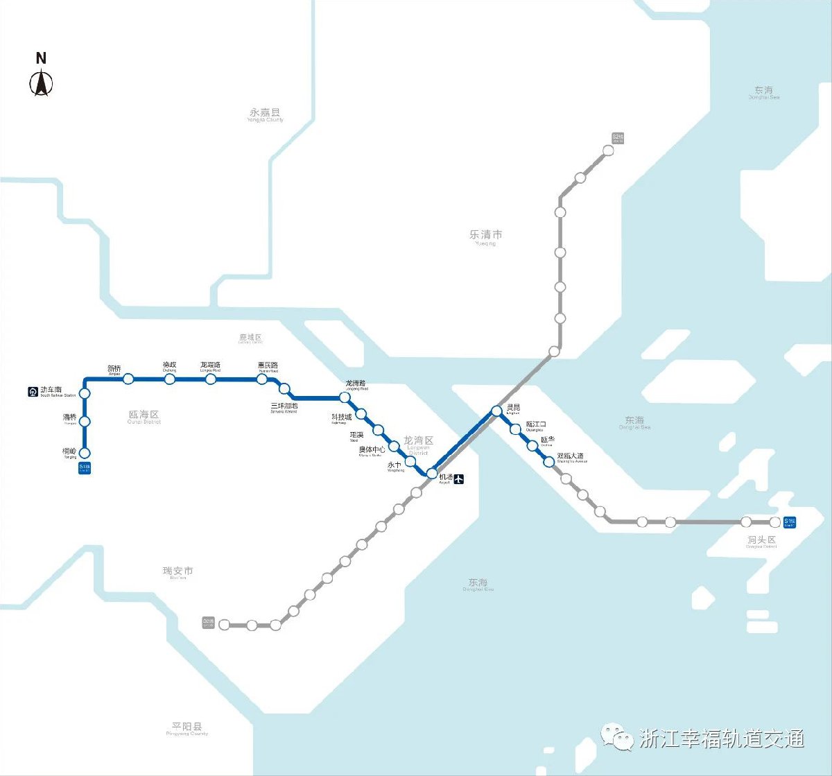 温州轨道交通s1线路图
