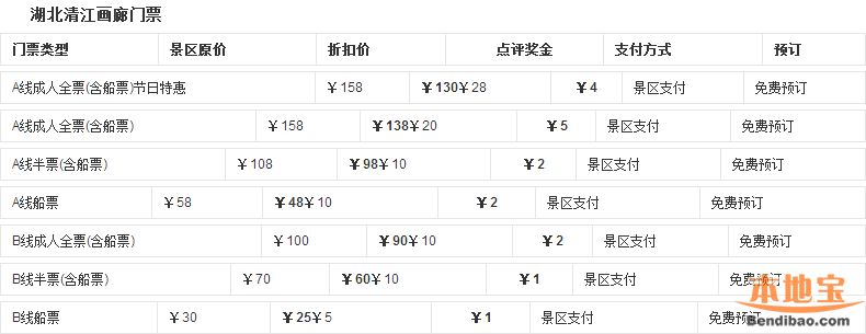 清江画廊旅游门票及游玩须知