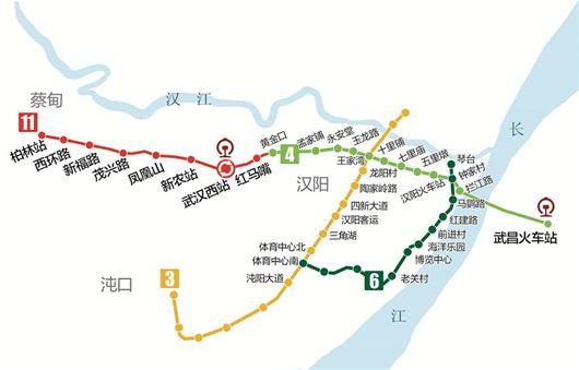 武汉地铁蔡甸线规划图及站点大全
