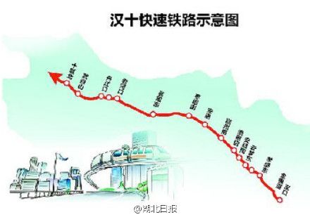 2016年湖北交通大项目盘点 汉十快速铁路示意图及郑万高铁线路图- 武汉本地宝