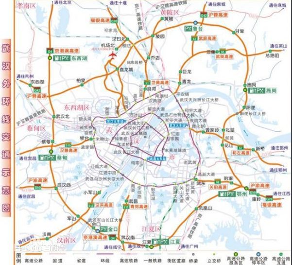 武汉绕城高速路线指南(汉口段/汉阳段/武昌段)