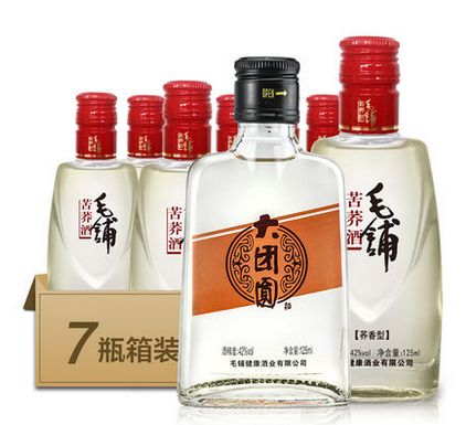 42度毛铺苦荞酒125ml*6 大团圆125ml白酒箱装