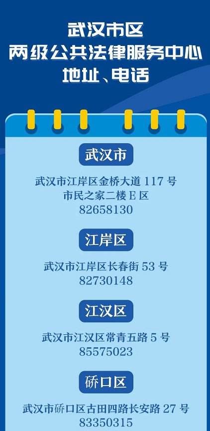 武漢市法律援助中心地址 武漢各區(qū)免費(fèi)法律援助咨詢電話(圖1)