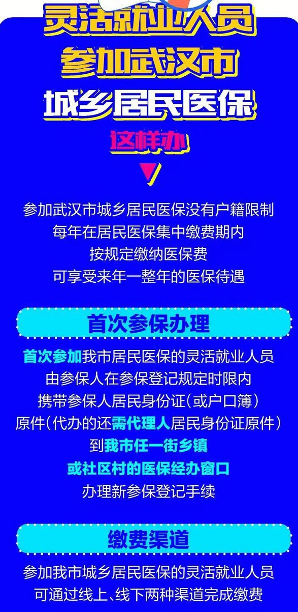 武汉灵活就业人员医保参保缴费指南（政策 渠道）