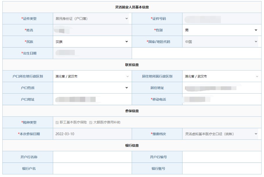 武汉灵活就业医保参保登记网上办理指南（入口 流程）