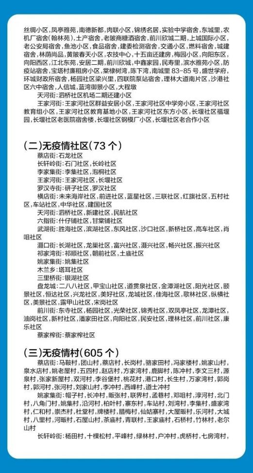 黄陂区无疫情社区名单（最新）