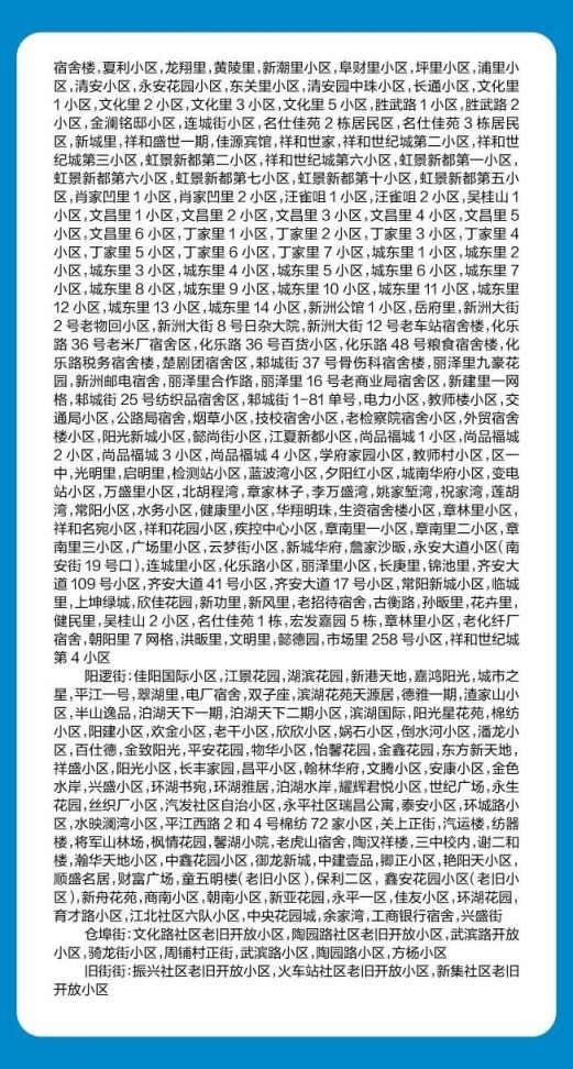 武汉新洲区无疫情小区社区名单(最新)
