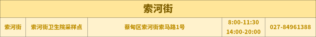 2022蔡甸免费核酸检测点地址 电话 采样时间