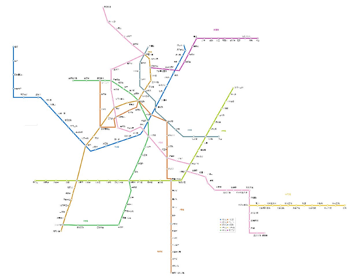 武汉地铁路线图如下
