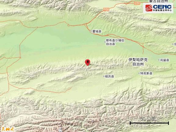 5月8日新疆伊犁州察布查尔县发生3.2级地震
