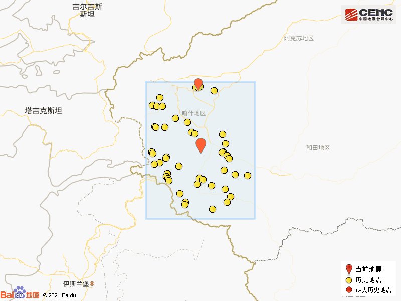 7月1日新疆喀什地区叶城县发生3.1级地震