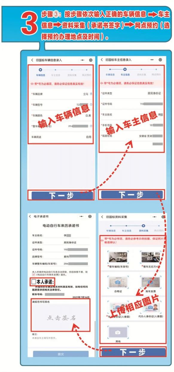 新国标电动自行车上牌登记流程临时通行标志号牌申领流程温馨提示