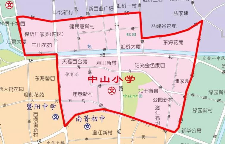 朝阳路接山前路以东,延陵路以北,锡澄高速以西,北至长江澄江街道界