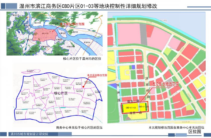 《温州市滨江商务区cbd片区01-03等地块控制性详细规划修改》
